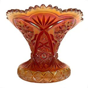 Antique c1911 Imperial's 474 La Rochelle Carnival Glass Marigold Punch Bowl Base